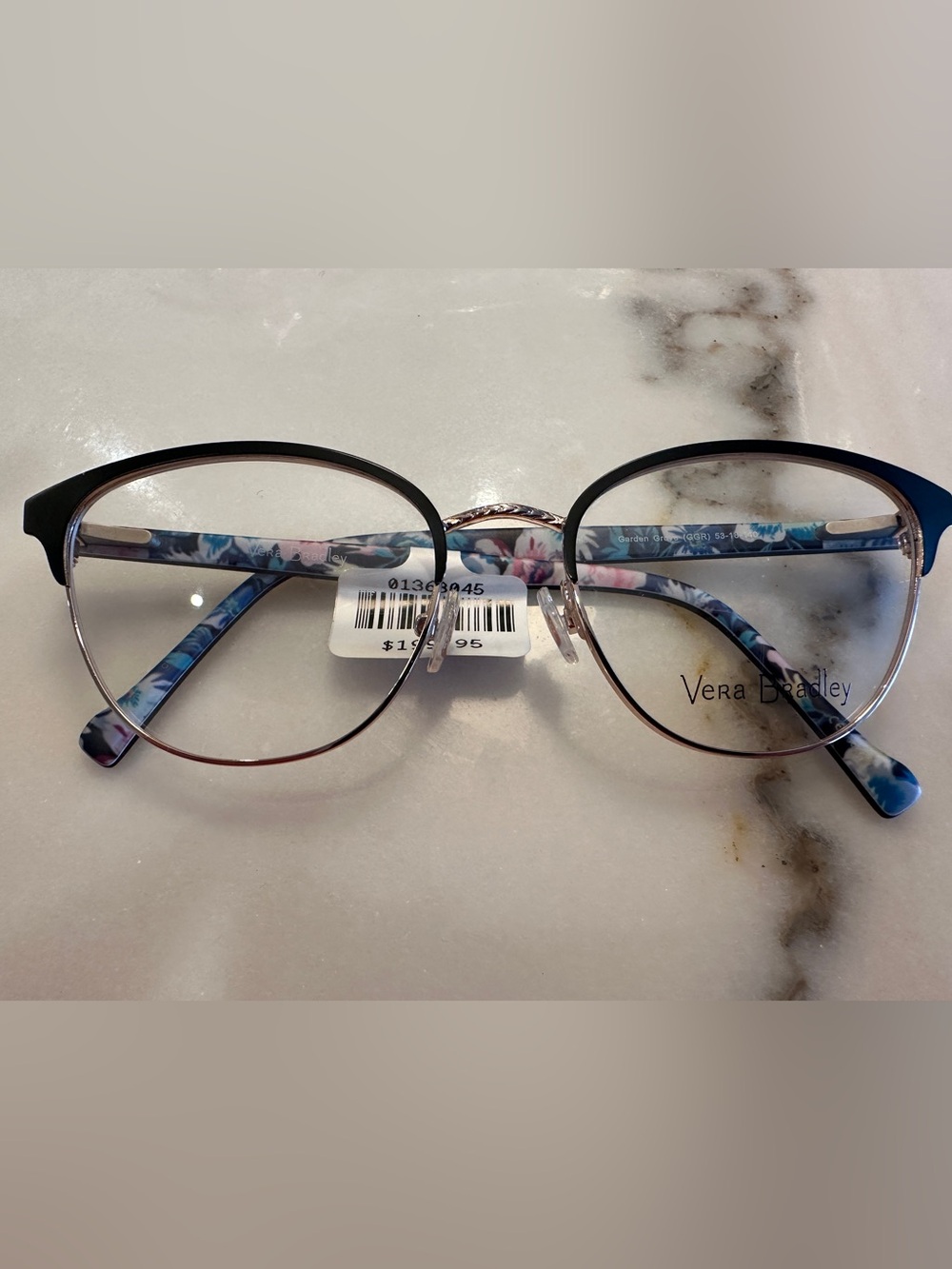 Vera Bradley Jennie Garden Grove Black Gold Floral Eyeglass Frames - NWT
